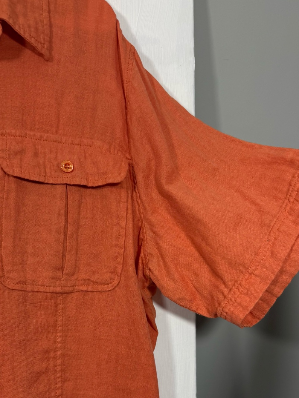 Margaritaville Men's Short Sleeve Button-Up Shirt — Orange - Picture 3 of 15